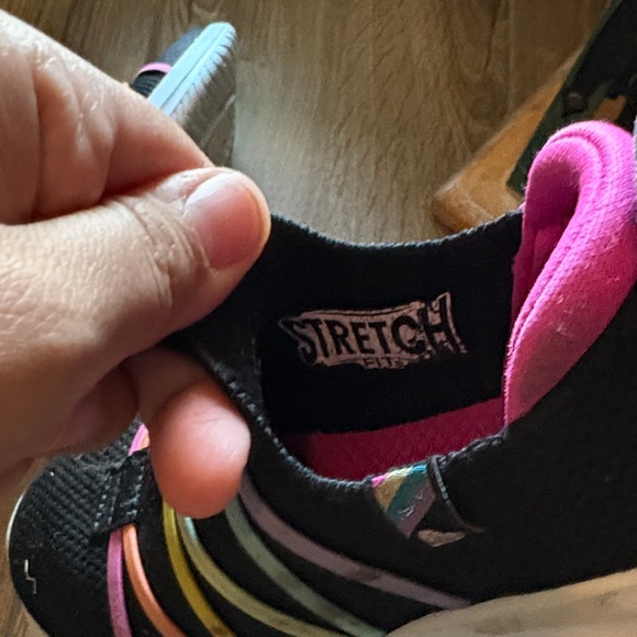 Skechers Black Sneakers with Rainbow Straps - Picture 5 of 9